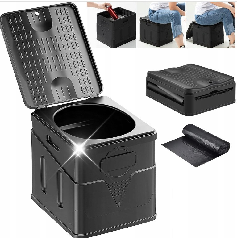 Turistická Přenosná Bivakovací Toaleta Skládací Wc Velká Stolička Box