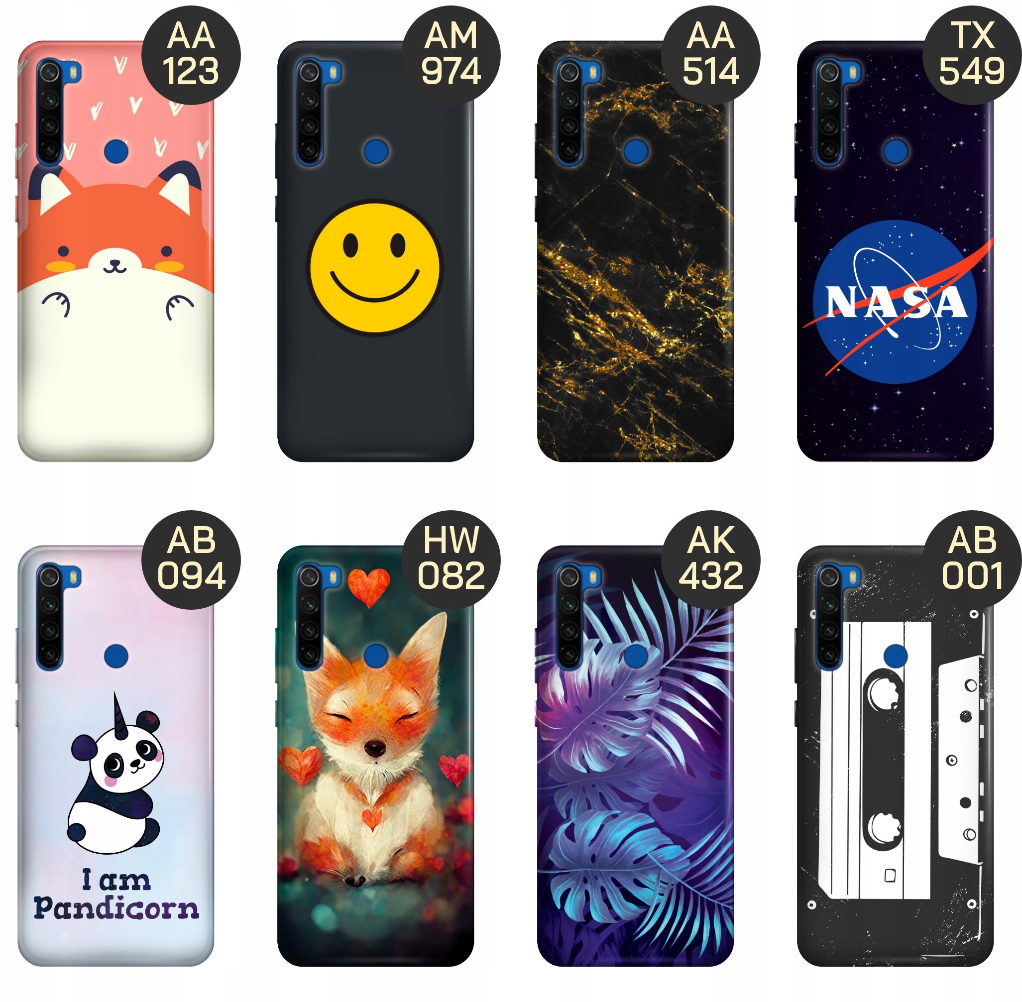 ETUI DO XIAOMI REDMI NOTE 8T WZORY TOP100 DESIGN Z NADRUKIEM OBUDOWA +SZKŁO Motyw przewodni geometryczny