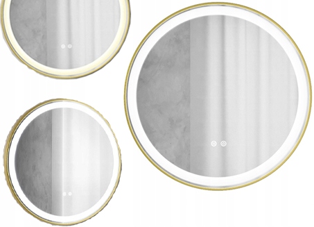 Okrúhle podsvietené zrkadlo 80x80 energeticky úsporné Led zlaté Carina