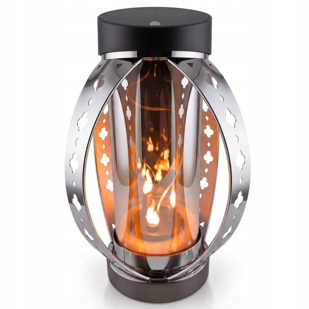Solární lampa Led Lampion Hřbitovní Svíčka skleněná grafit vyměnitelná akumulátor 25 cm