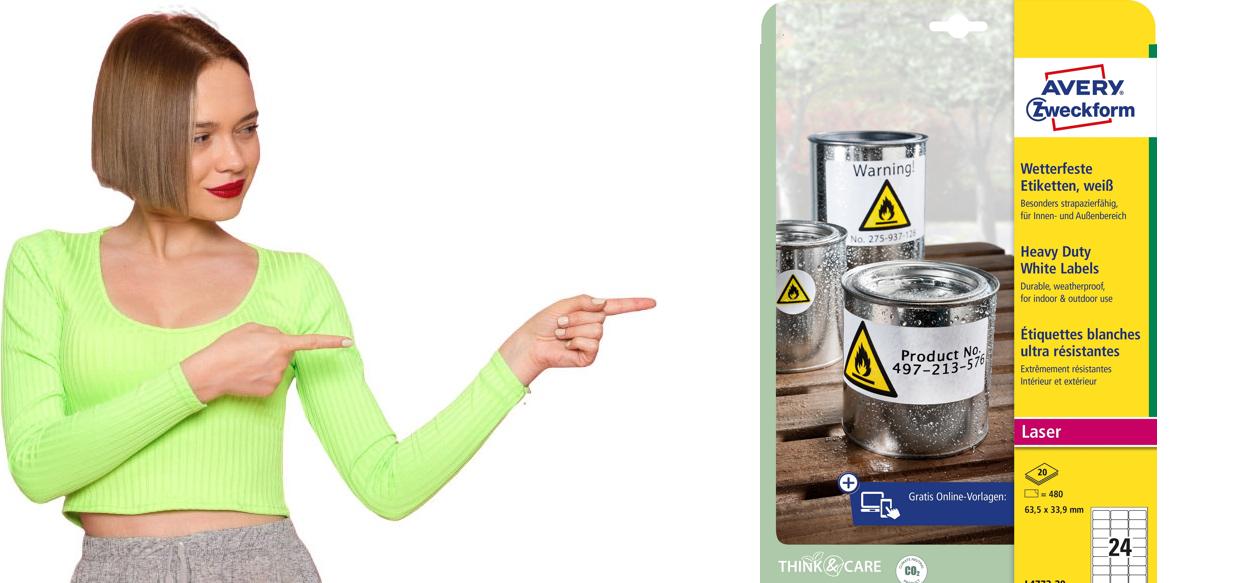 Etykiety samop. A4 Avery Hd [20] 63,5/33,9 białe