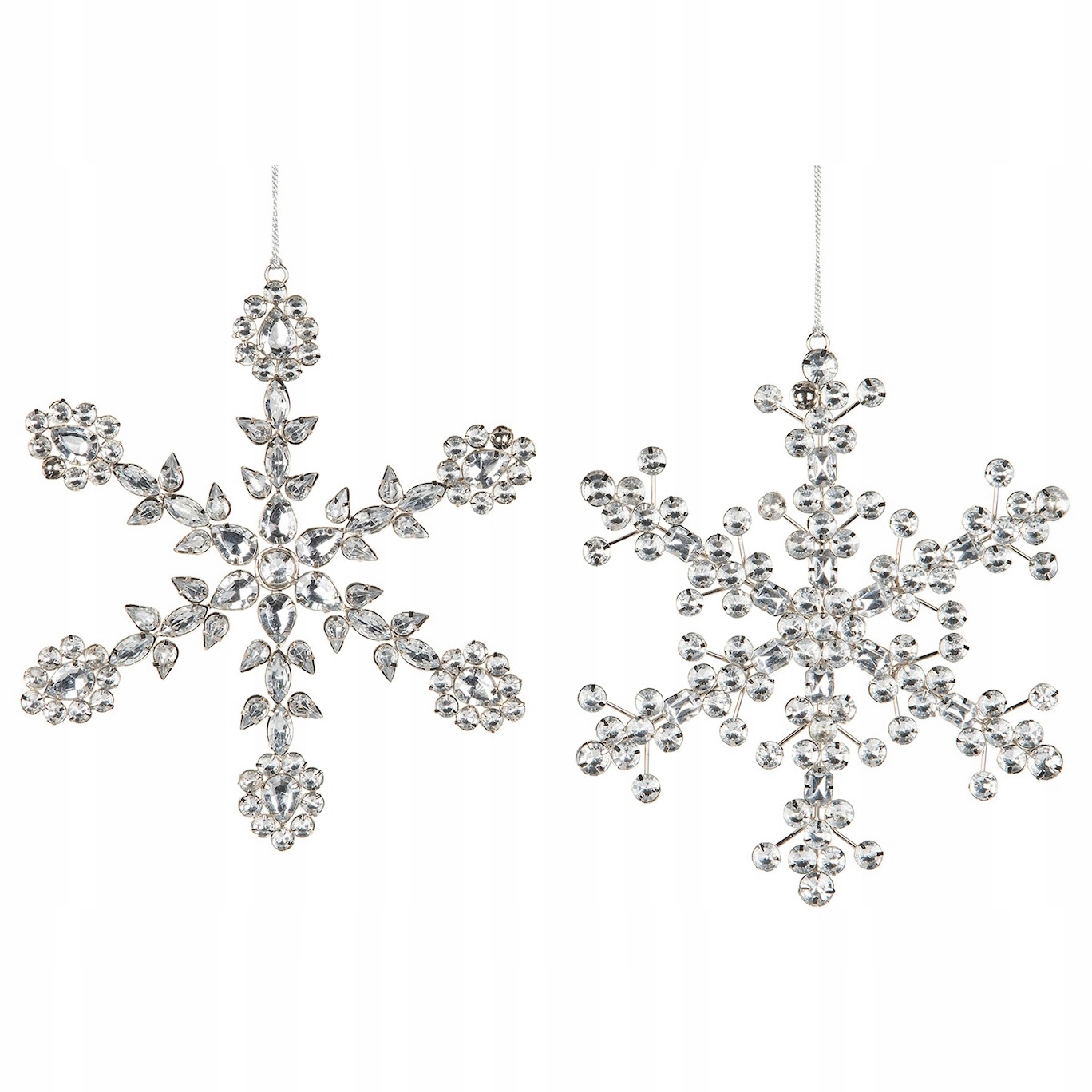 Vánoční Koule Přívěsek Sněhová Vločka Vánoční Velká 20 cm Stříbrná