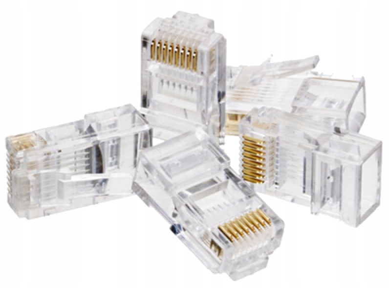 Wtyk RJ45 8P8C kat.6 Utp z prowadnicą drut 100szt