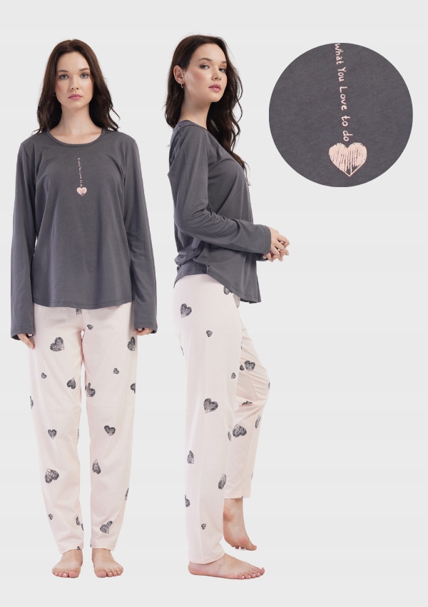 Piżama Damska bawełniana z długimi spodniami i rękawem luźna 2XL Vienetta