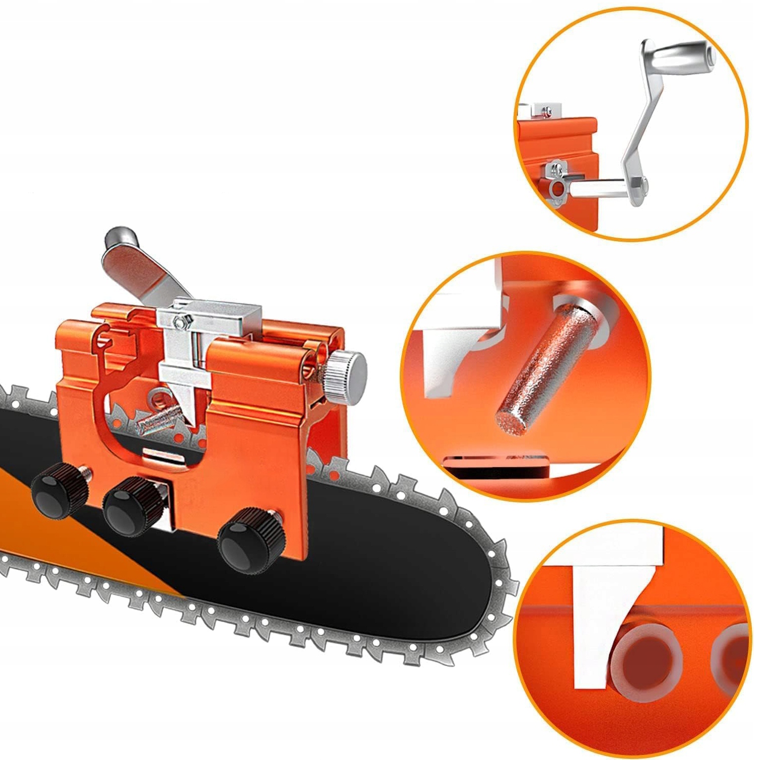 KORBA RĘCZNA OSTRZAŁKA DO PIŁ ŁAŃCUCHOWYCH Z 5 KOŃCÓWKAMI DO OSTRZENIA Marka inna