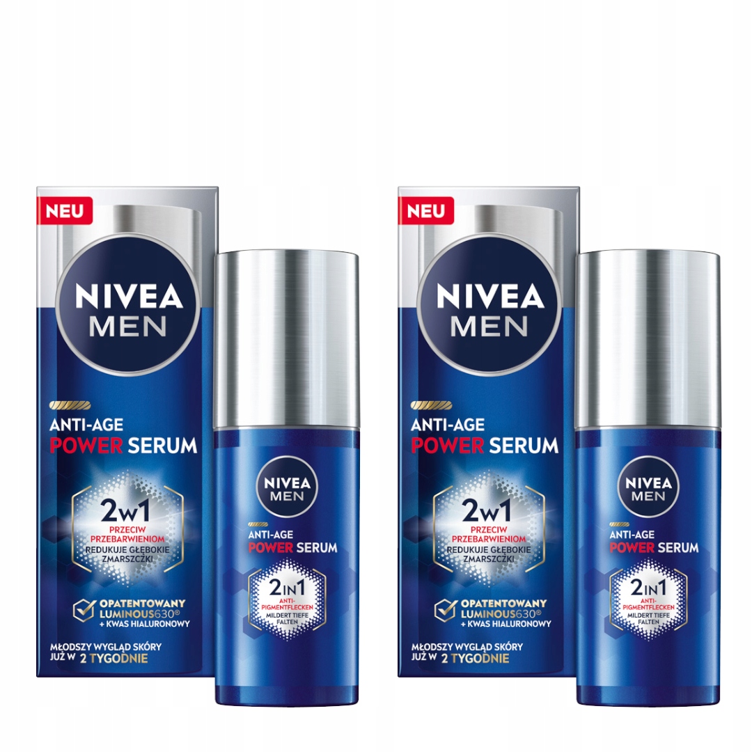 Nivea Men Anti-age Power Sérum proti vráskám proti pigmentovým skvrnám 30 ml x2