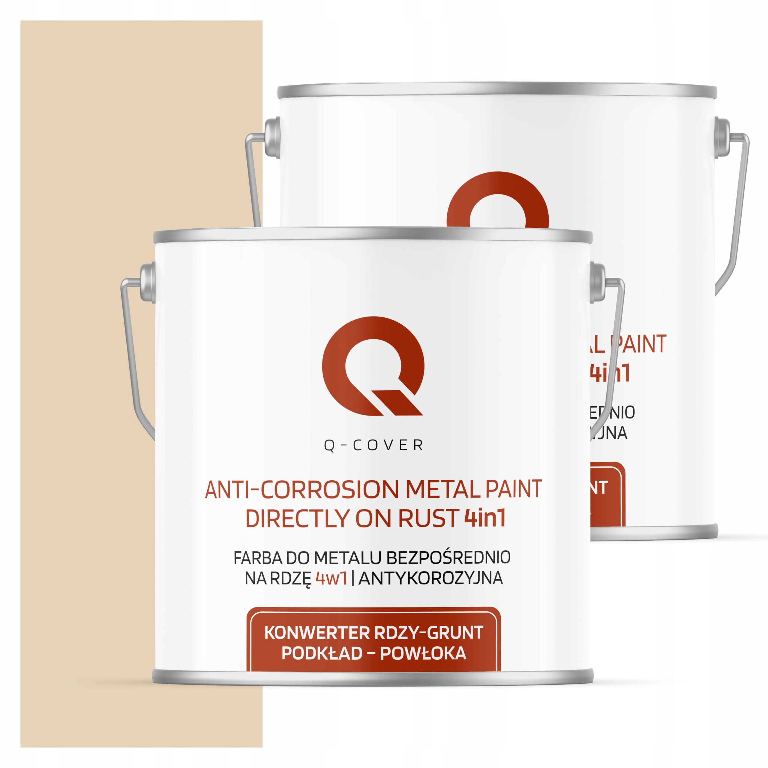 Farba Priamo Na Hrdzu Kov Aluminium Oceľ 5L 4v1 Lesk Krémovo Béžová