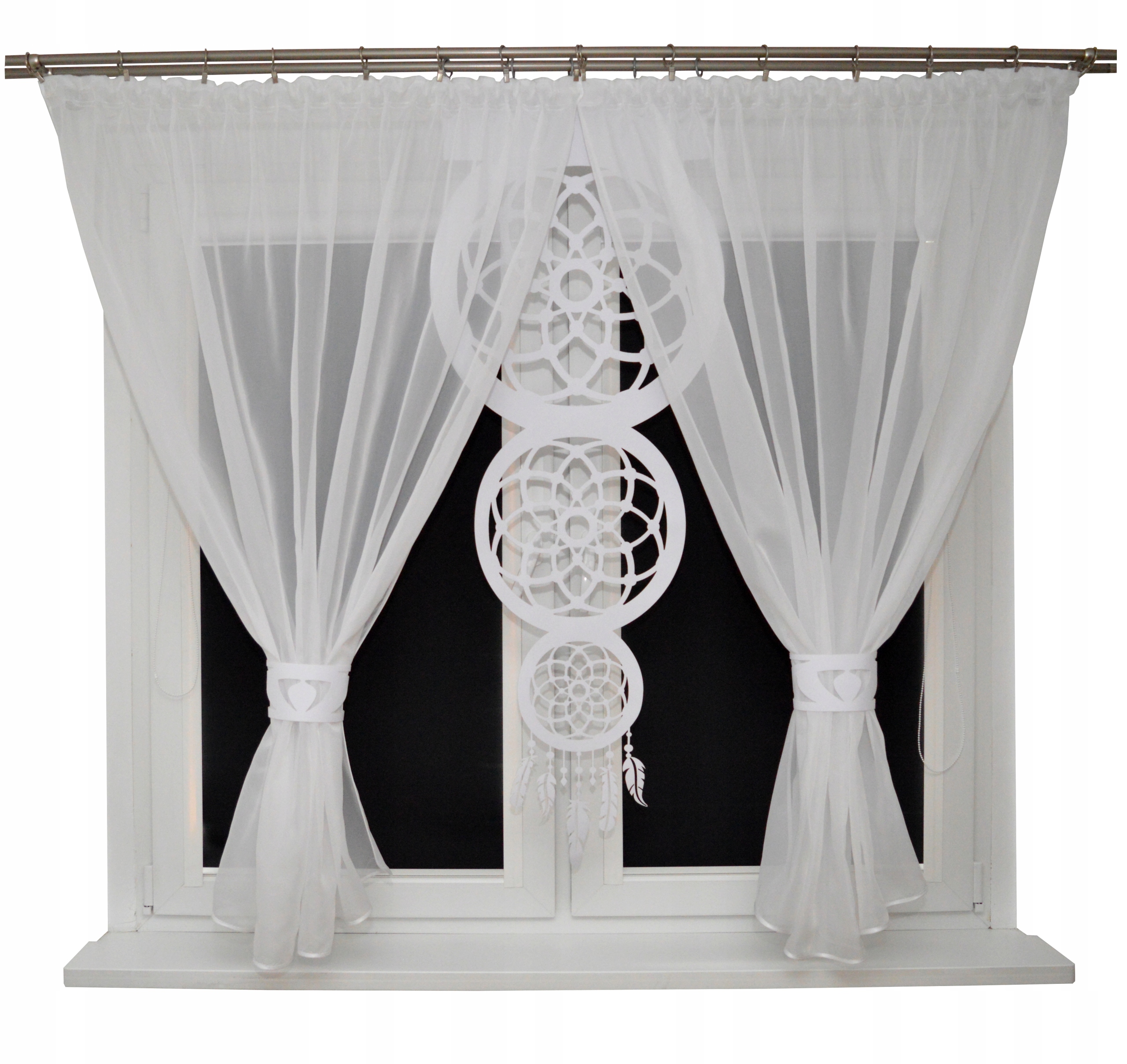 

Firana nowoczesna salon Łapacz Snów ażur 400x145 b