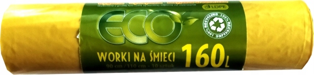 

Worki śmieci odpady Eco Ldpe 10szt żólte 160l