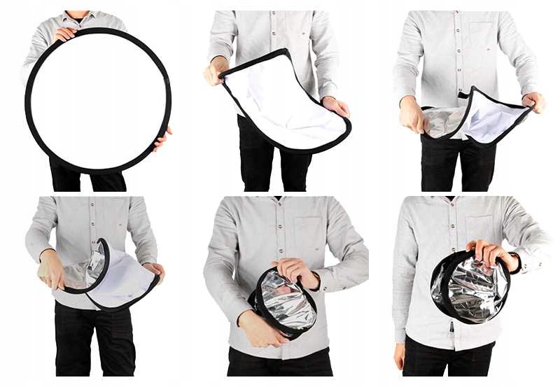 BLENDA FOTOGRAFICZNA DYFUZOR OKRĄGŁA 5w1 60cm Rozmiar Do 60cm