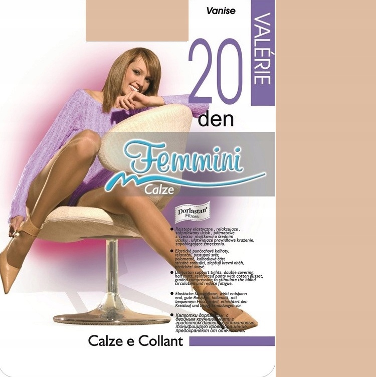 

Femmini Valerie 20den rajstopy lycra pudre 3