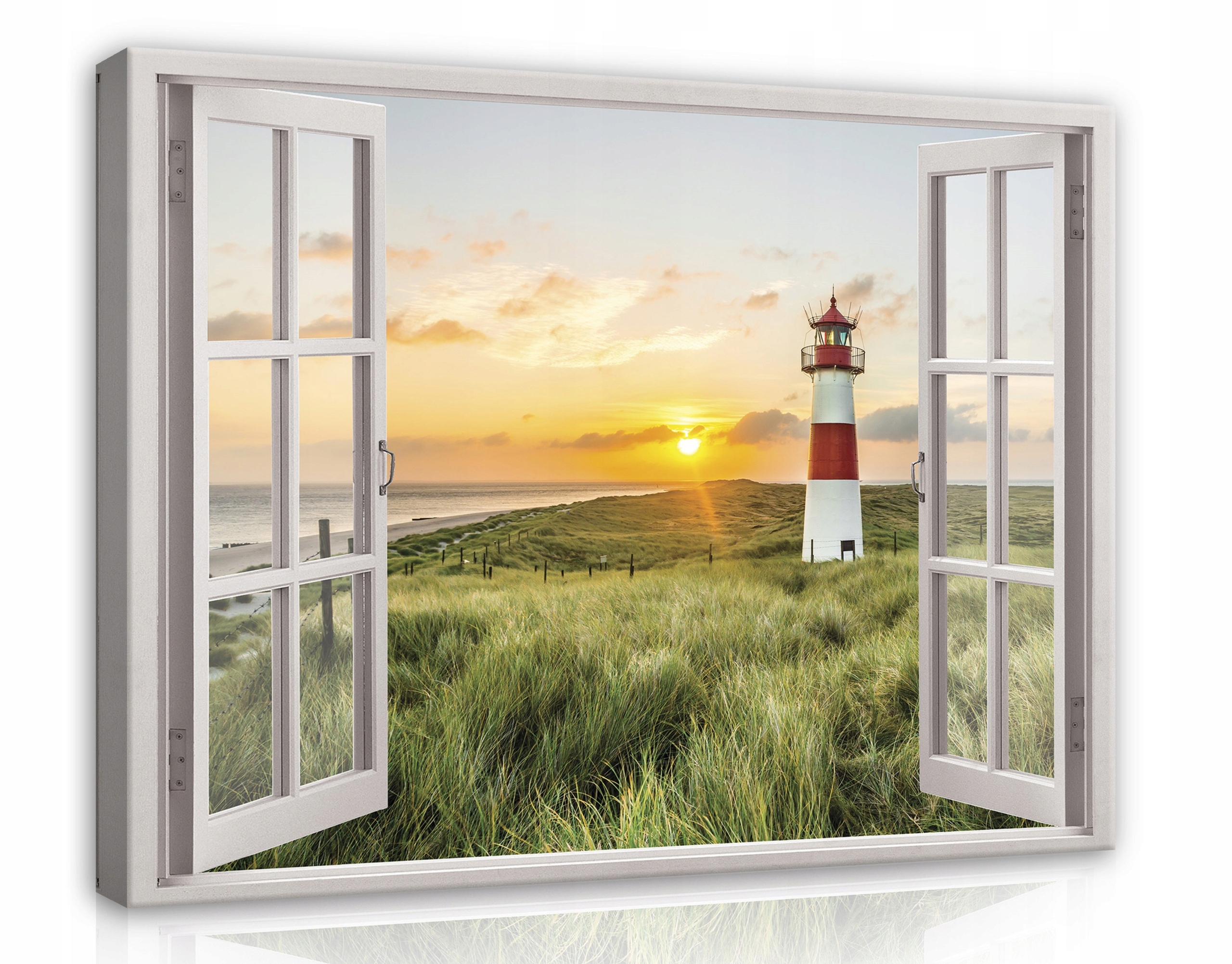 Obraz Na Plátně Canvas 120x80 Okno Moře Lucerna