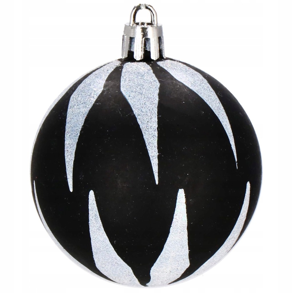 Zestaw czarnych bombek na choinkę - Zawieszki choinkowe 10,5 cm - 77 szt. Marka Springos