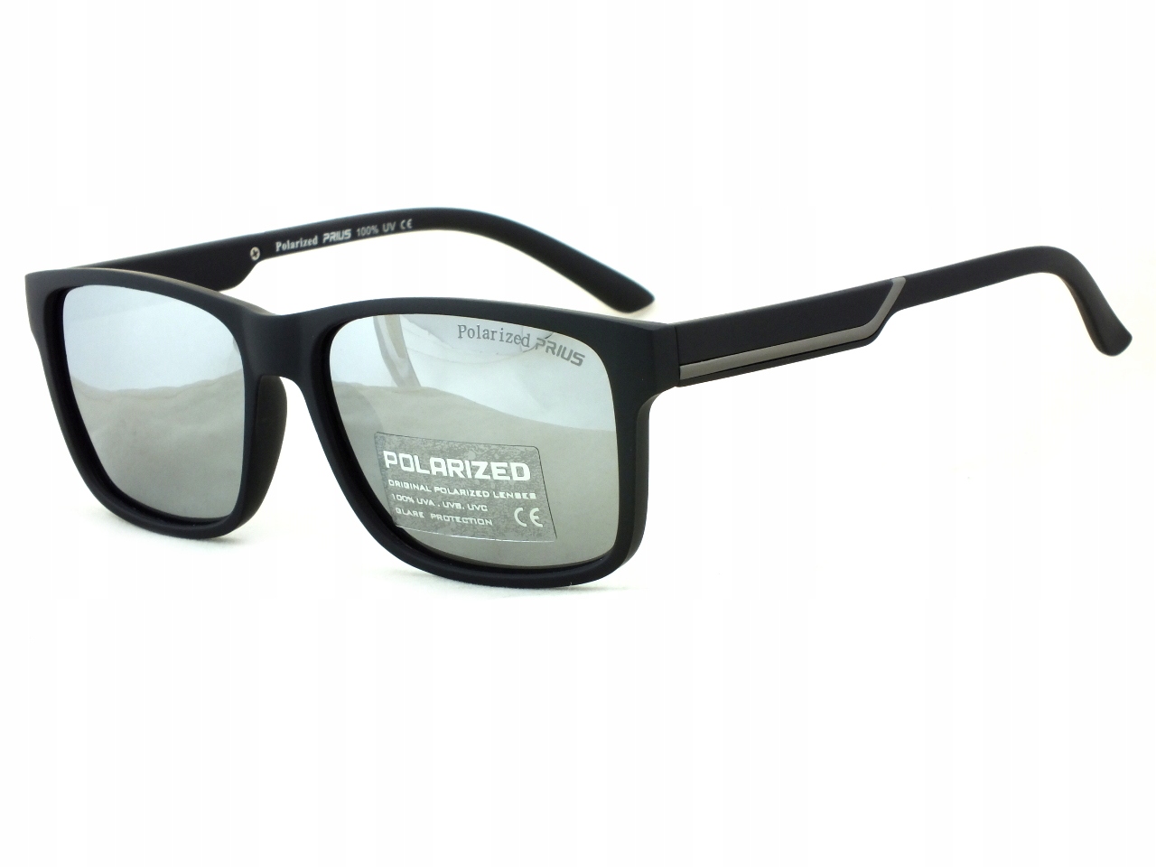 Okulary sportowe Prius polaryzacja Rowerowe z filtrem na rower Srebrne revo