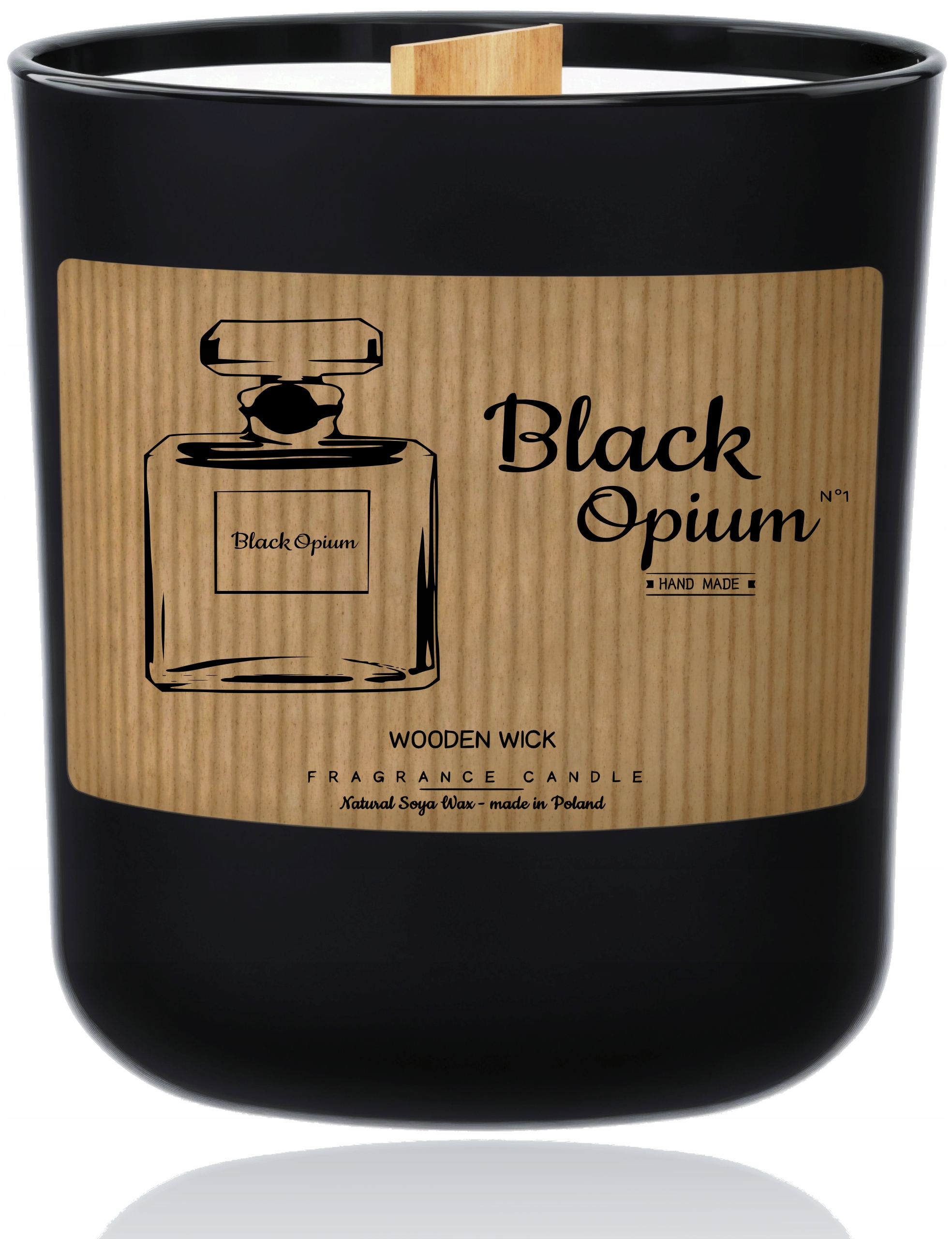 ŚWIECA SOJOWA - O ZAPACHU PERFUM BLACK OPIUM - W CZARNYM SZKLE - SPA 200ml