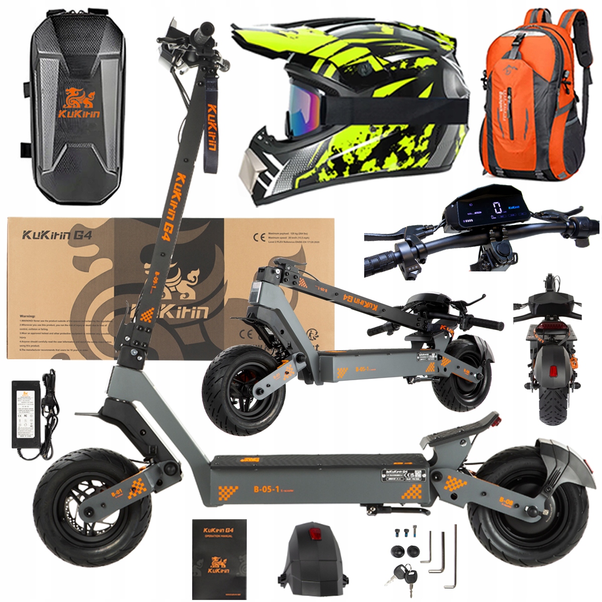KuKirin G4 Skládací elektrická vozidla 2000W 70KM/H 60V 20Ah 75km Dárek
