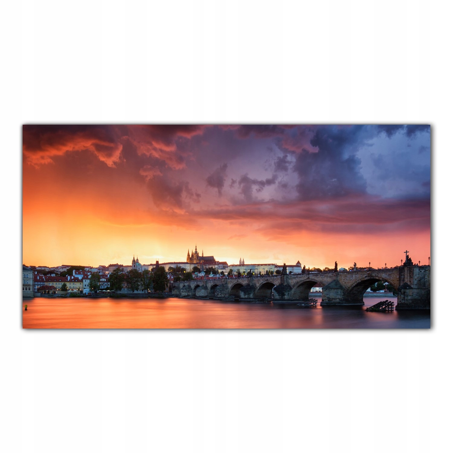 

Hartowany Obraz Szklany Burza Chmury Miasto 120x60