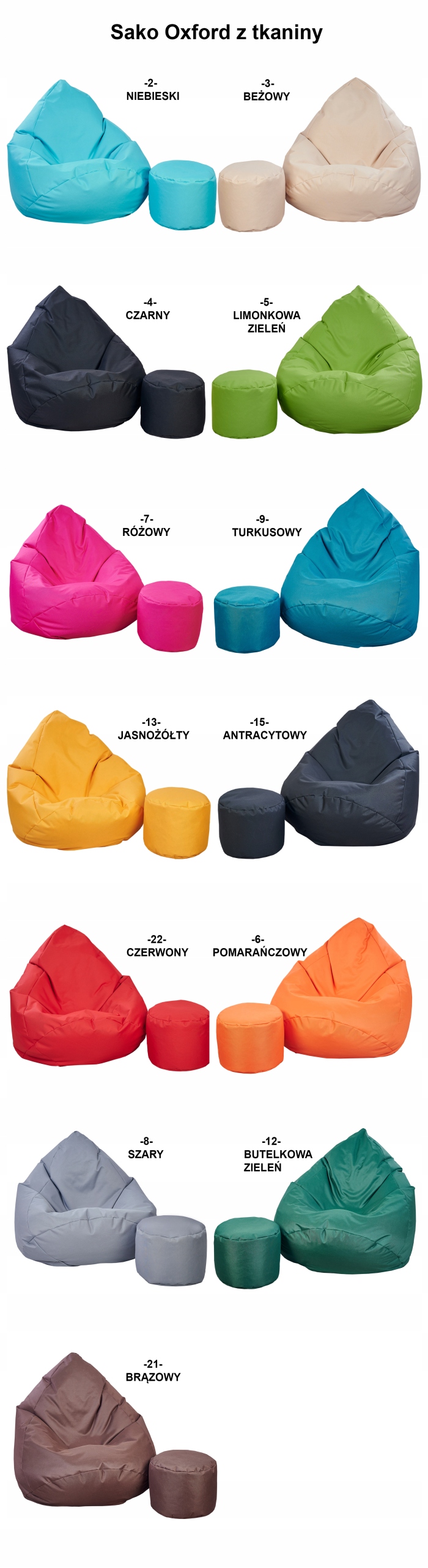 WOREK SAKO OXFORD XXL + GRATIS | MEGA FOTEL PUFY Marka Cronen