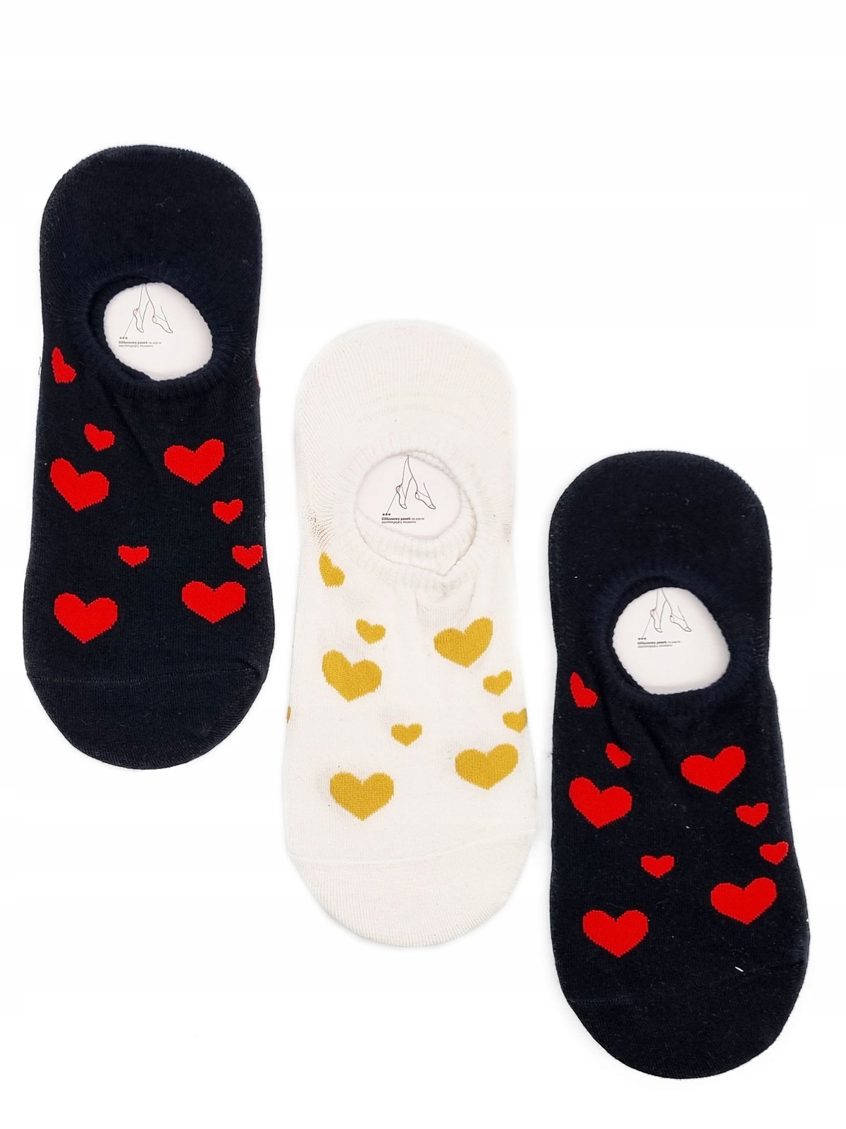 

3x Skarpetki stopki damskie serca 39-41