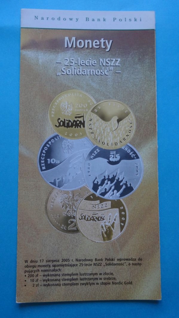 Folder 10 zł 2005,SOLIDARNOŚĆ,stan I