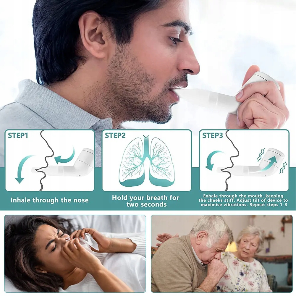 Mucus Removal Device Lung Expander Breathing Exercise Respiratory Muscle Wyposażenie woreczki