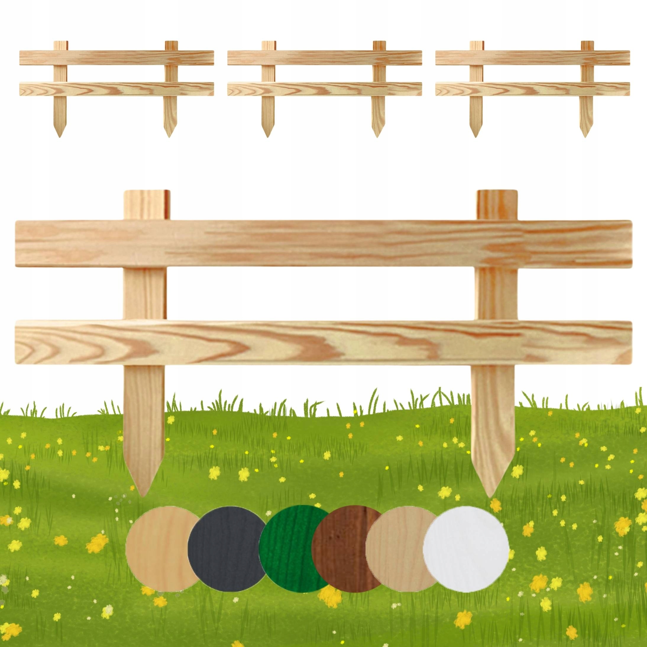 Zahradní plot dřevěný obrubník palisáda 50 x 20 cm, neimpregnovaný, 4 ks