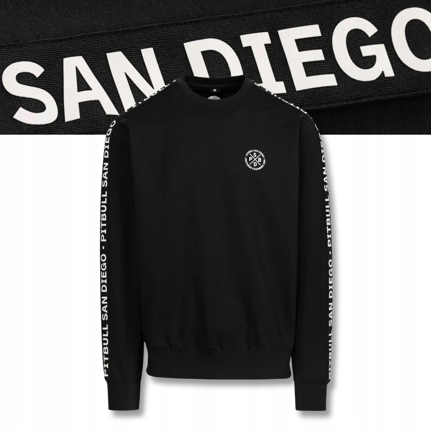 Pánská Tepláková mikina Pitbull Tape Parker bez kapuce crewneck komfortní XL