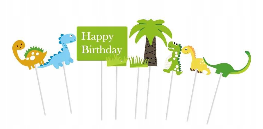 

Toppery Dinozaury Palma Happy Birthday na tort Ji
