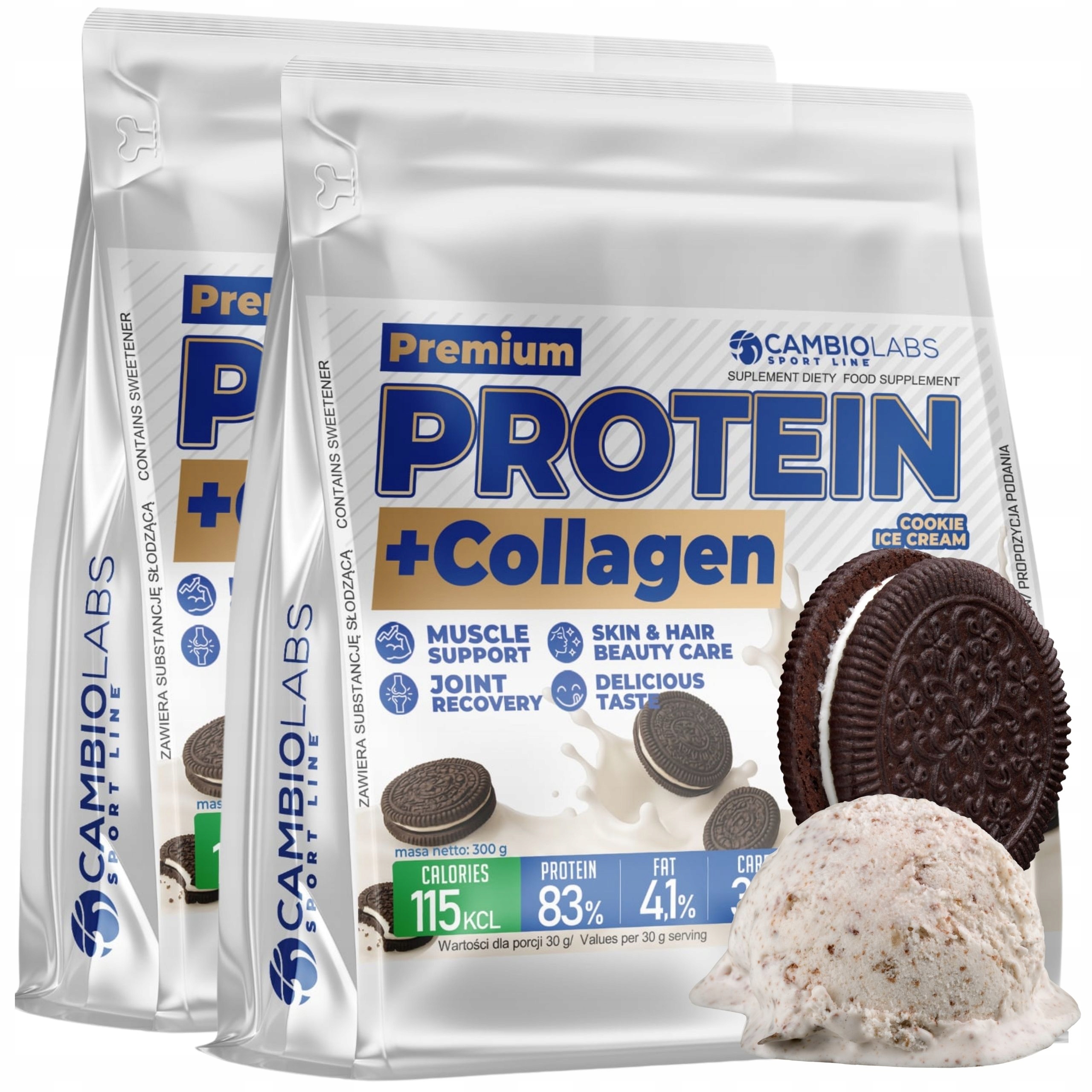 Collagen Protein Bílkoviny pro ženy s kolagenem Bílkoviny Wpc Sušenky 2 x 300 g