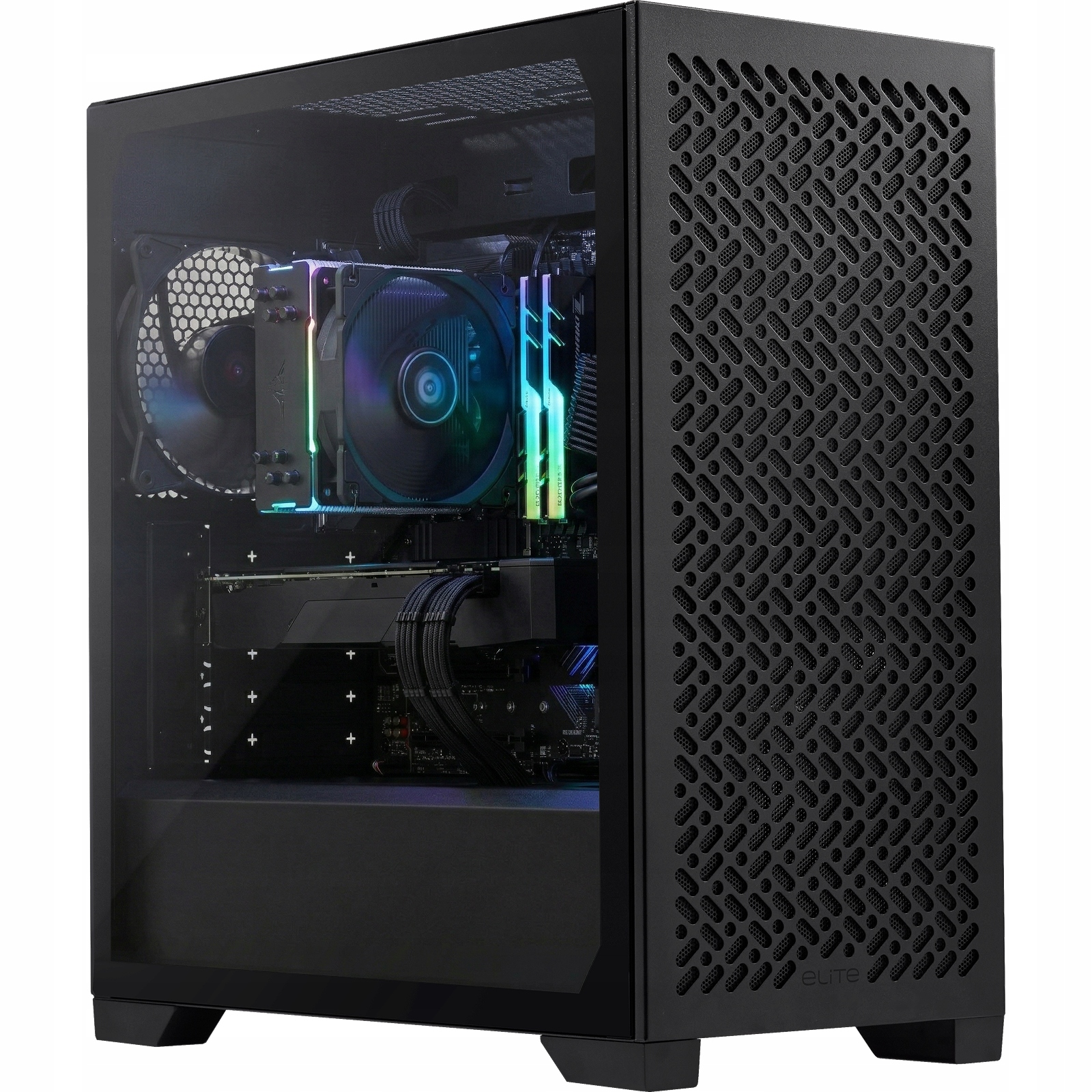 Obudowa do komputera Pc czarna gamingowa wentylator filtry Okno Usb-c mATX