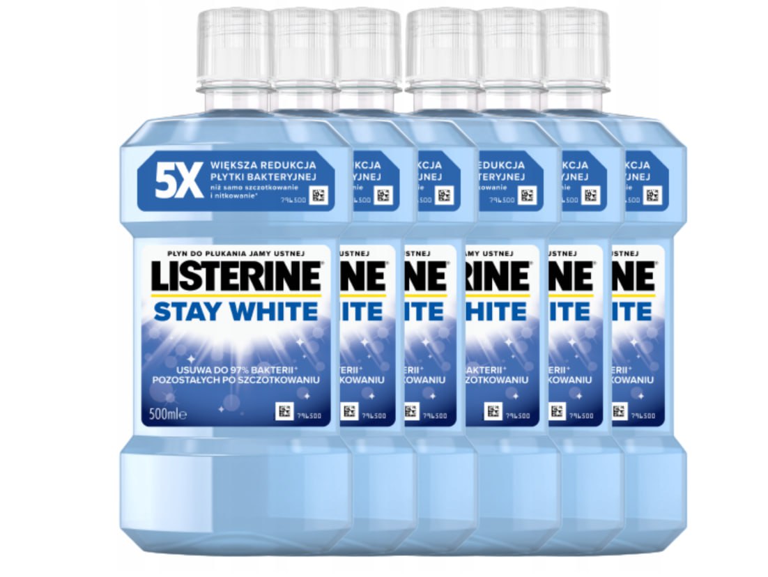 Płyn Do Płukania Jamy Ustnej Listerine Stay White 6X500 ML