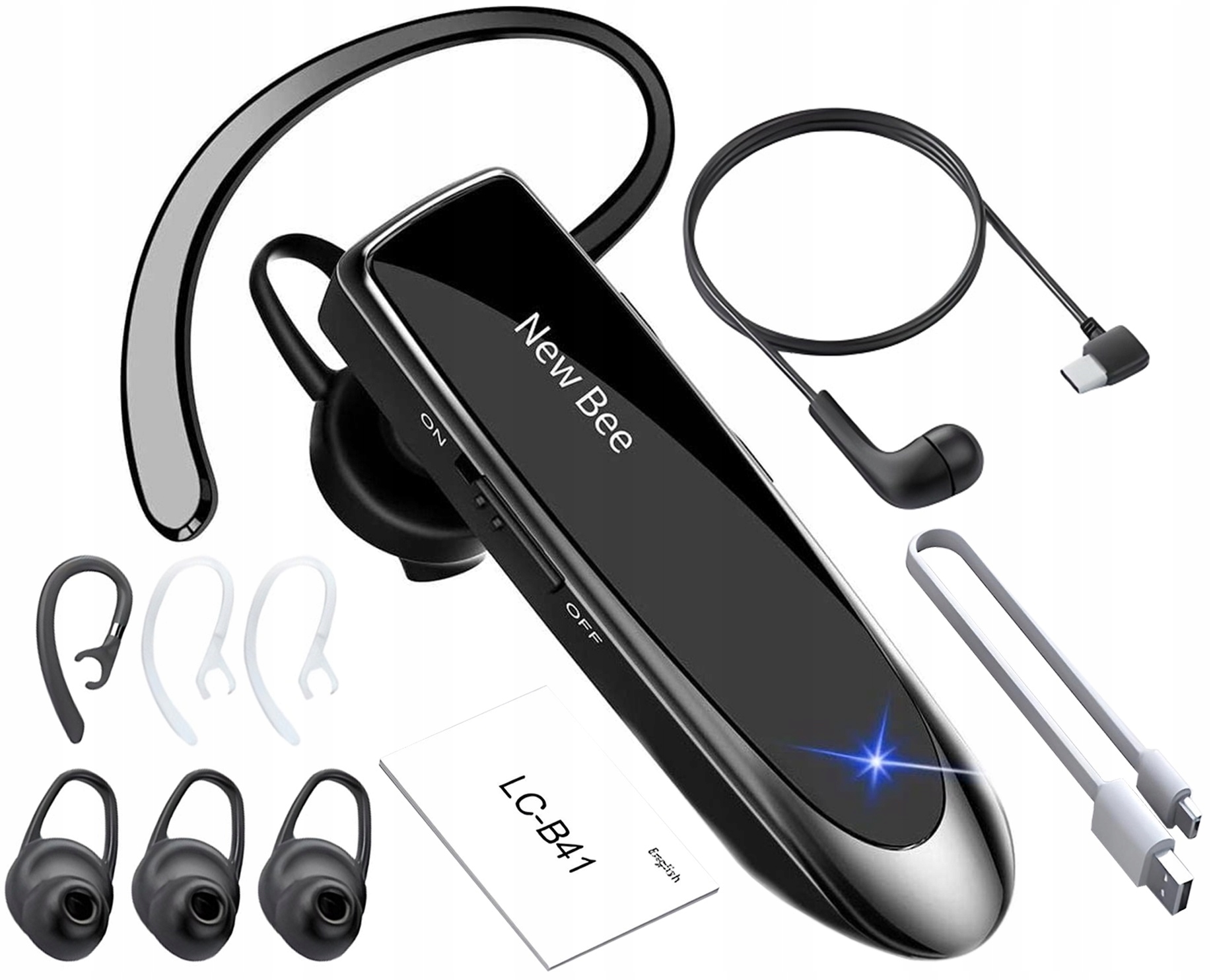 SŁUCHAWKA DO UCHA BLUETOOTH DLA KIEROWCY TIRA KURIERA DOSTAWCY LEKKA