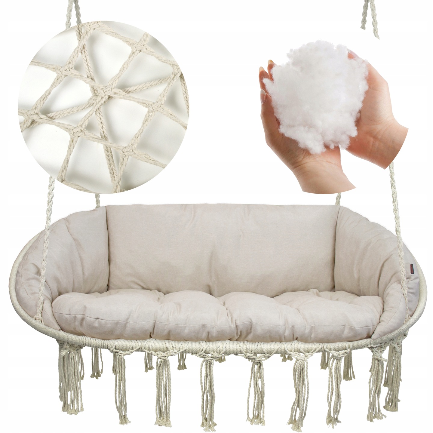 

Duża Dwuosobowa Huśtawka Bocianie Gniazdo+poduszka