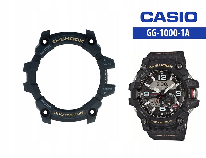 Bezel CASIO GG-1000 ORYGINALNY gumowy CZARNY osłona koperty