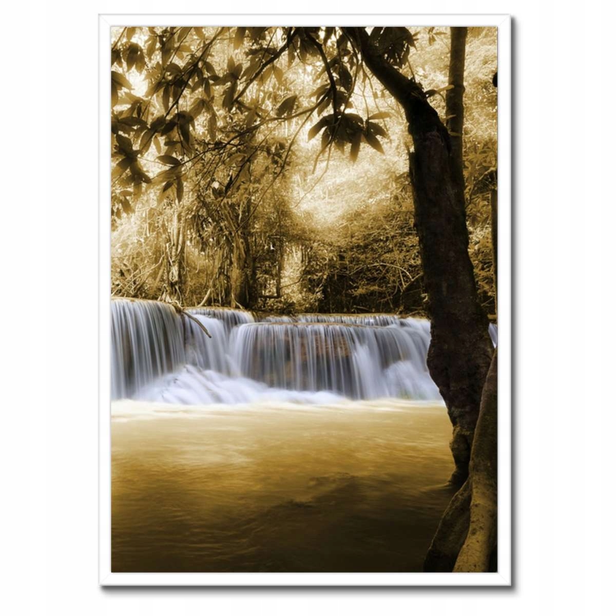 Plakáty v rámu 50x70 Vodopád v barvě sépie