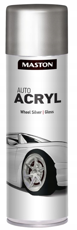 Lakier akrylowy srebrny połysk do felg metalu plastiku Maston AutoACRYL