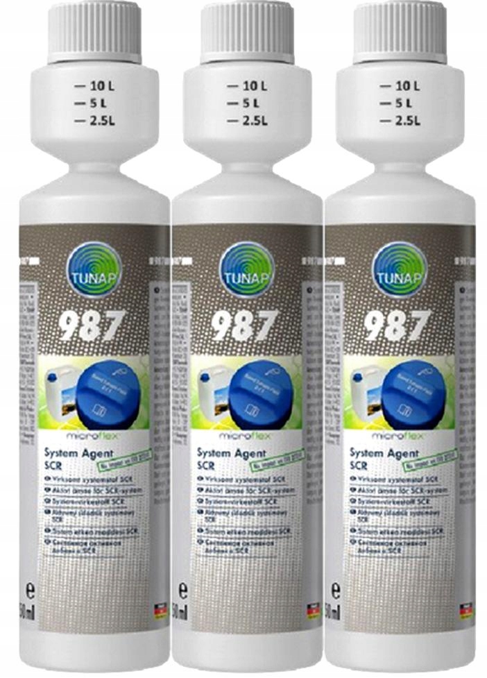 3 X Tunap Aktívny Čistiaci Prípravok Na Scr Systémy S Prídavkom Adblu 250 ML 987