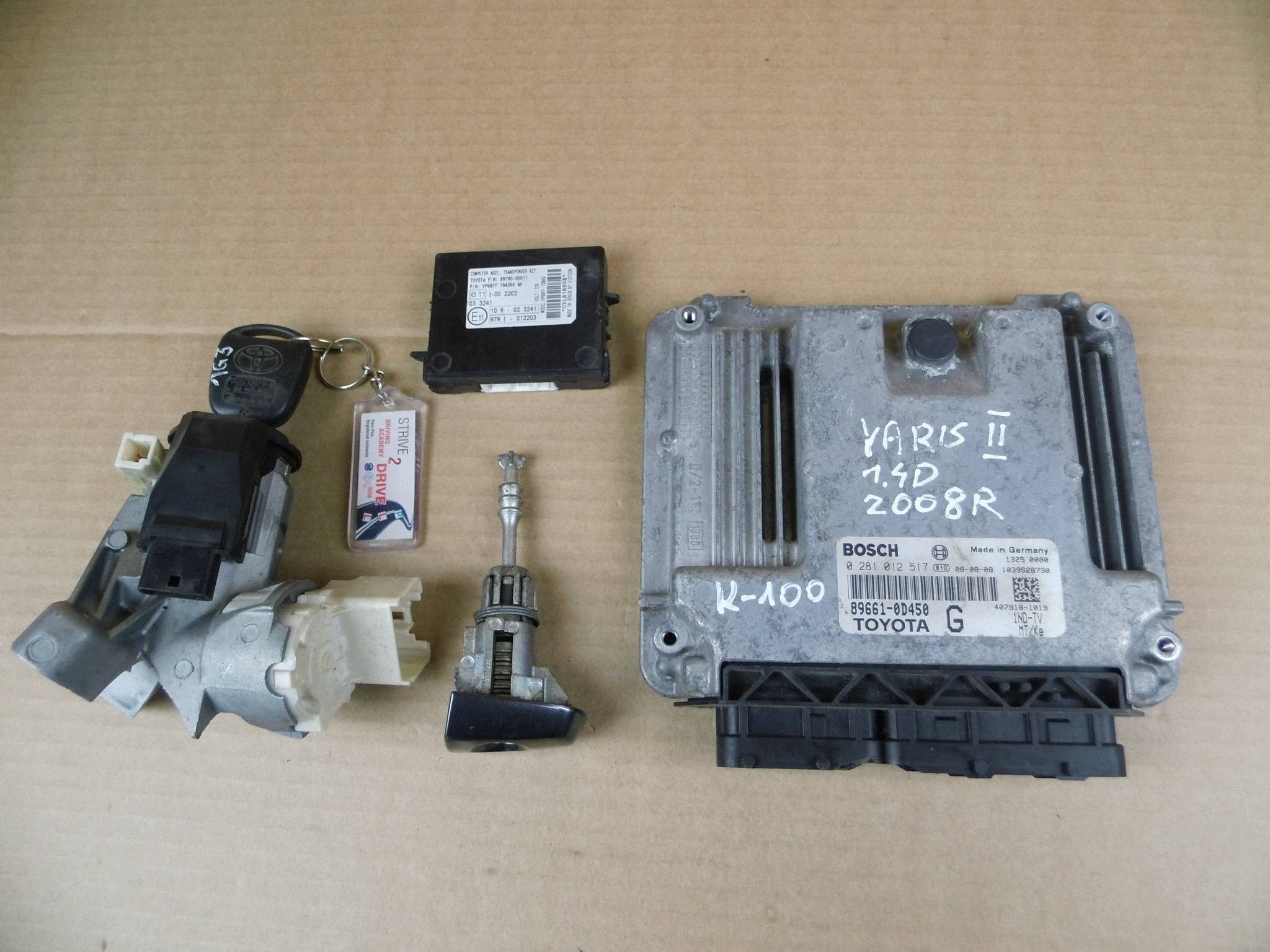 Toyota Yaris II 2008 1.4 D4D module ECU running board startowy ignition 89661-0D450