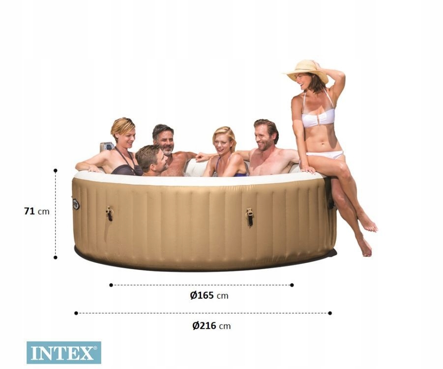 INTEX 28428 SPA JACUZZI 6 OSÓB PODGRZEWACZ ZAGŁÓWK Pojemność 1098 l