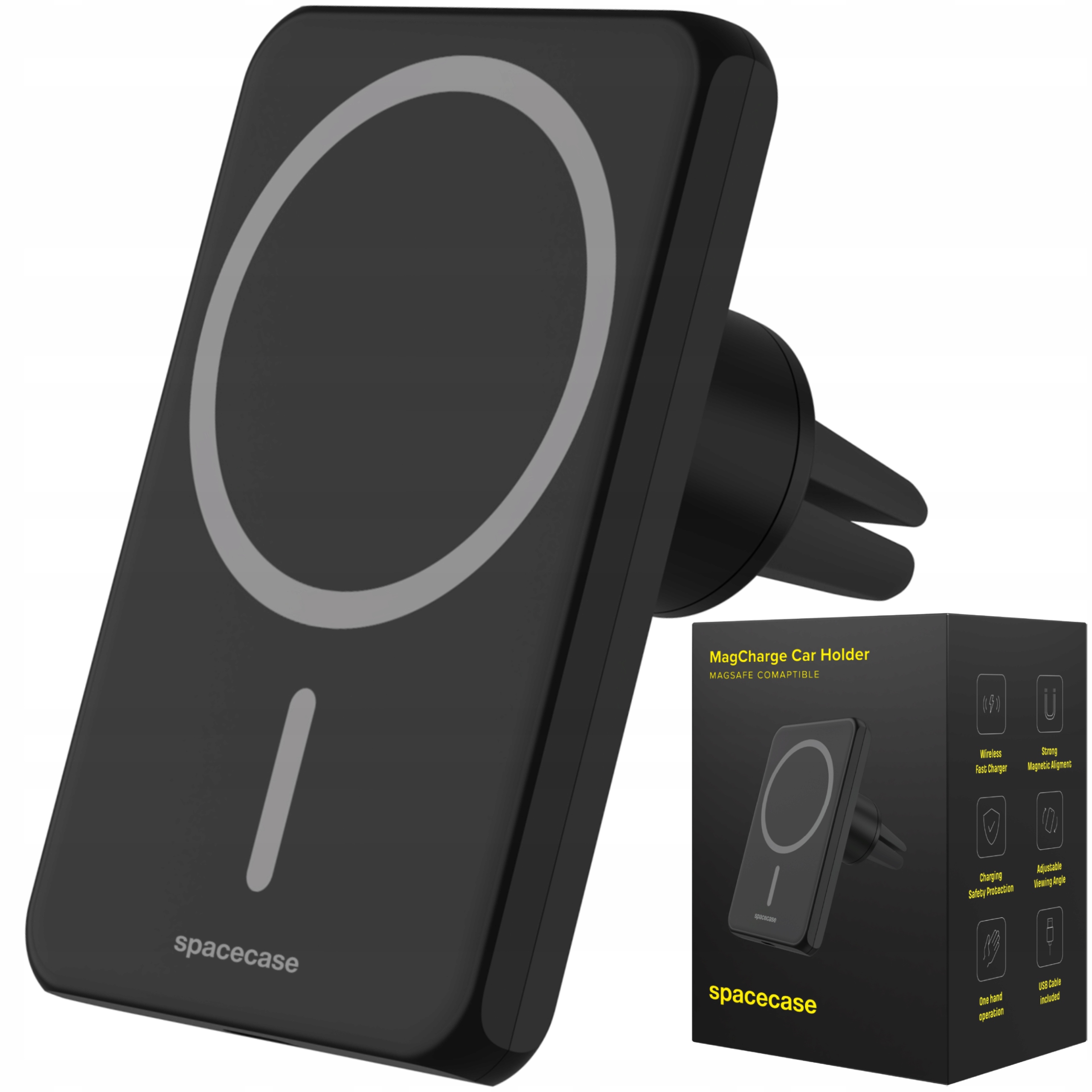 Držák do auta s Qi nabíječkou pro telefon s MagSafe do mřížky ventilace