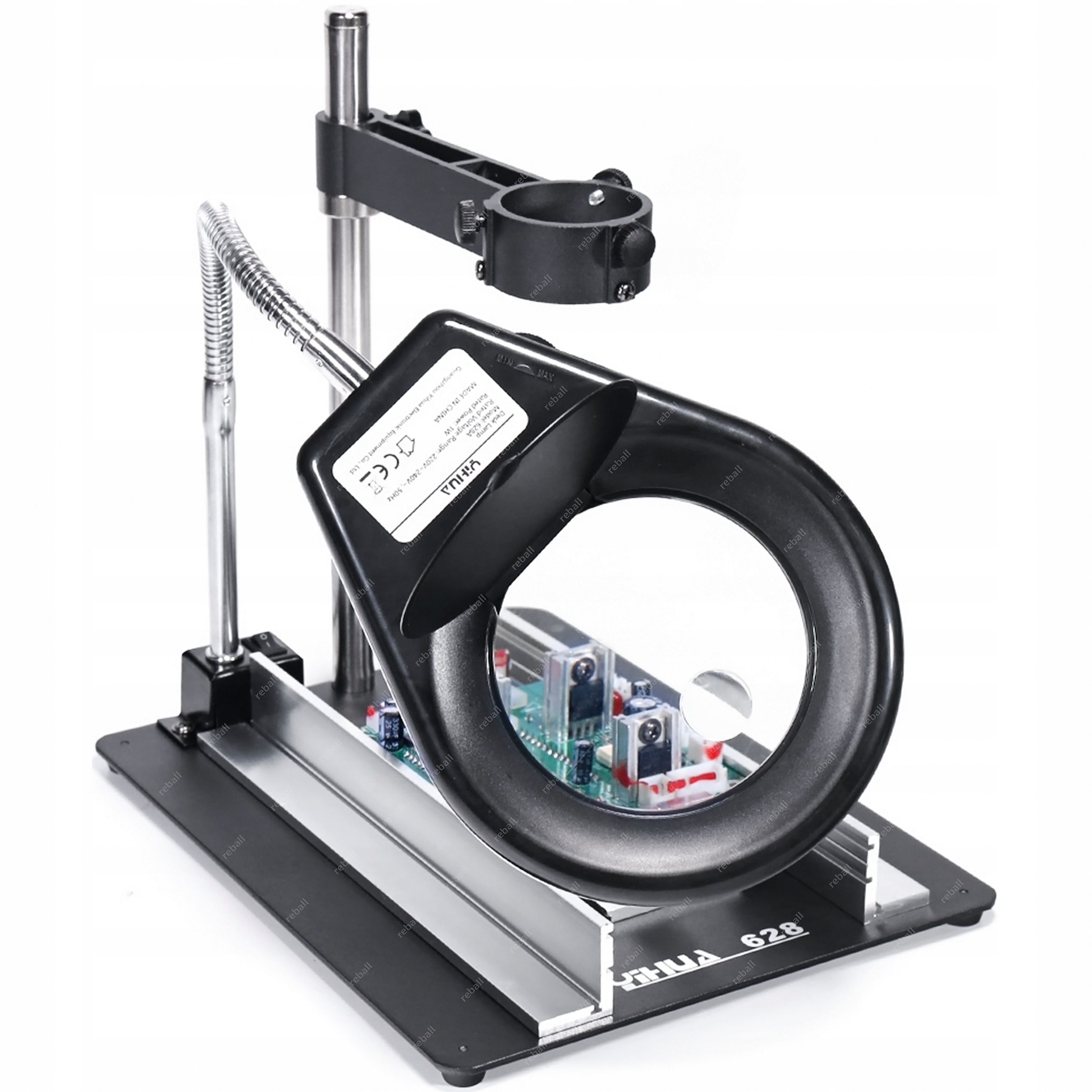 Držák Na Pažbu Hot Air Stanice Stolek Bga Smd Třetí Ruka Lupa 8X Led 40X