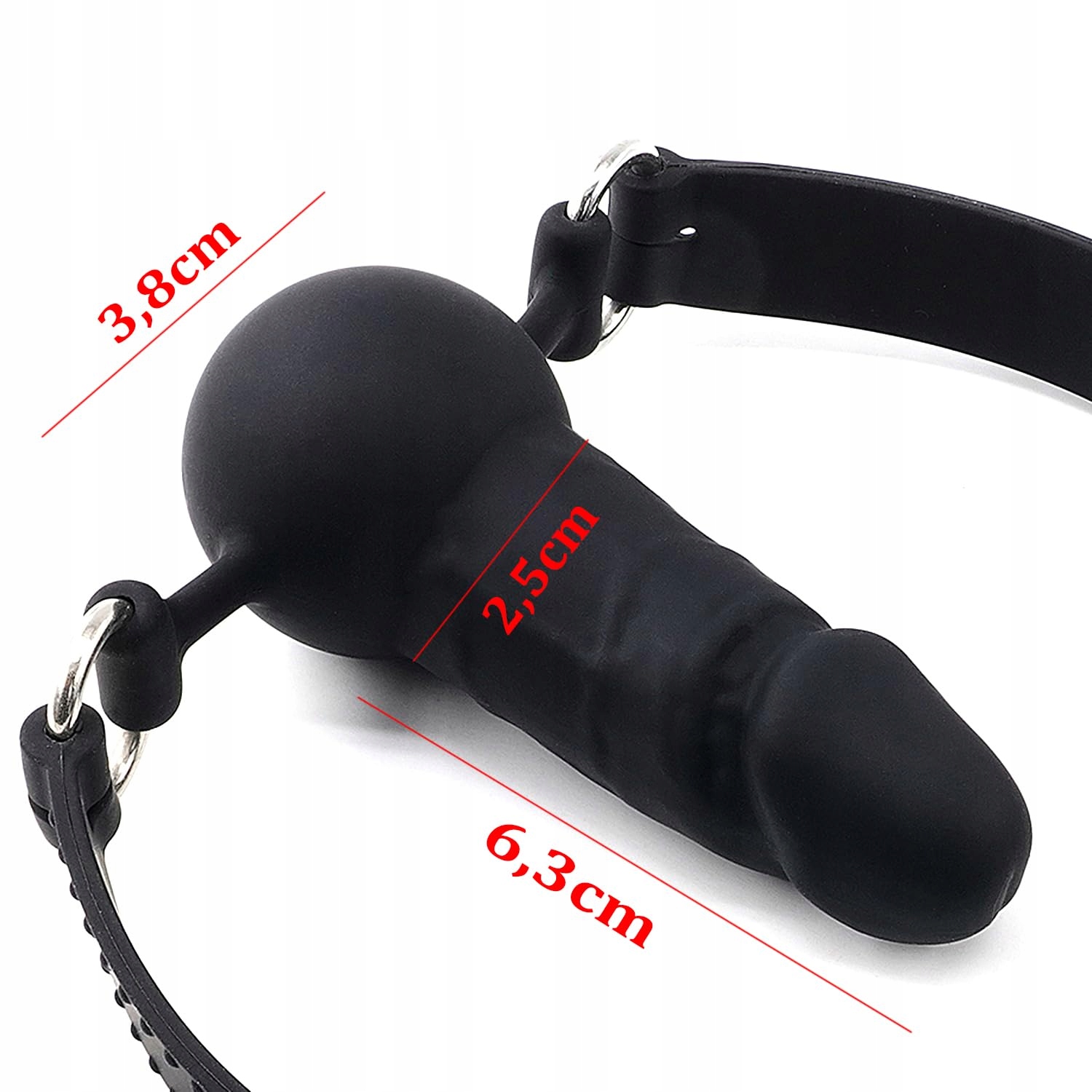 REALISTISCHER Silikonowy Knebel Dildo Do Gier Erotycznych Bondage Czarny — miniatura 2