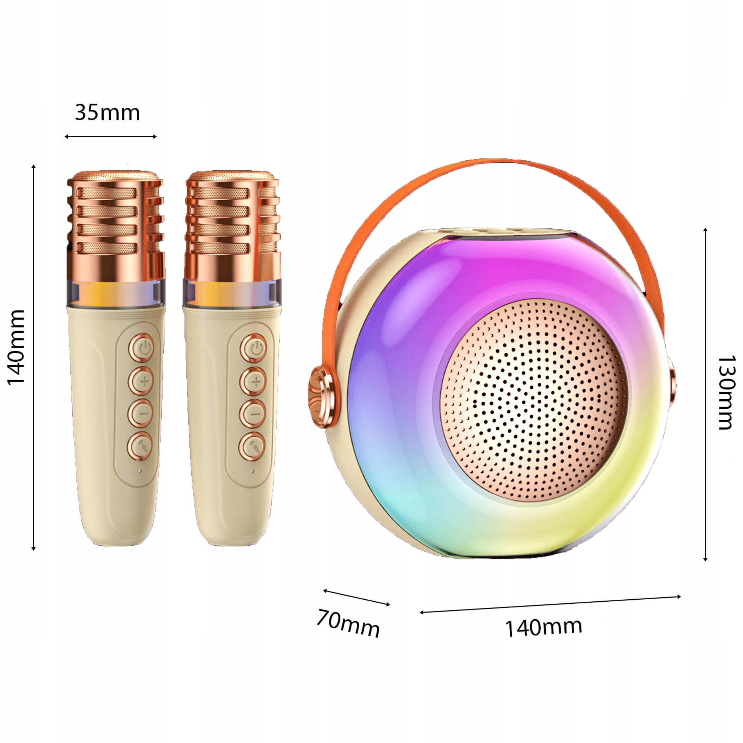 MIKROFON DLA DZIECI ZESTAW KARAOKE BEZPRZEWODOWY GŁOŚNIK BLUETOOTH 2 MIKROF Marka Nobitech