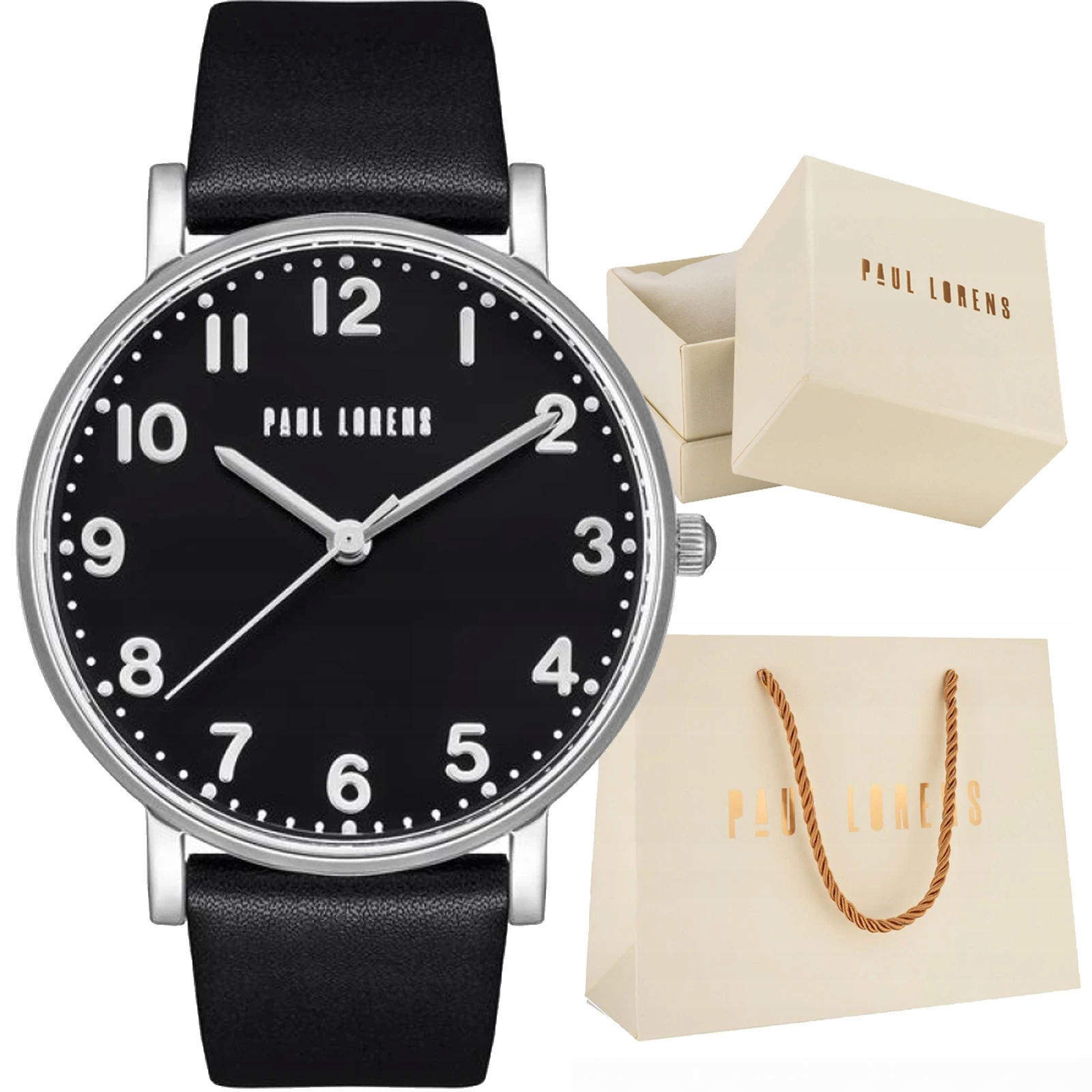Dámské hodinky Paul Lorens PL20005A-1A1 černo-stříbrné ciferník s číslicemi