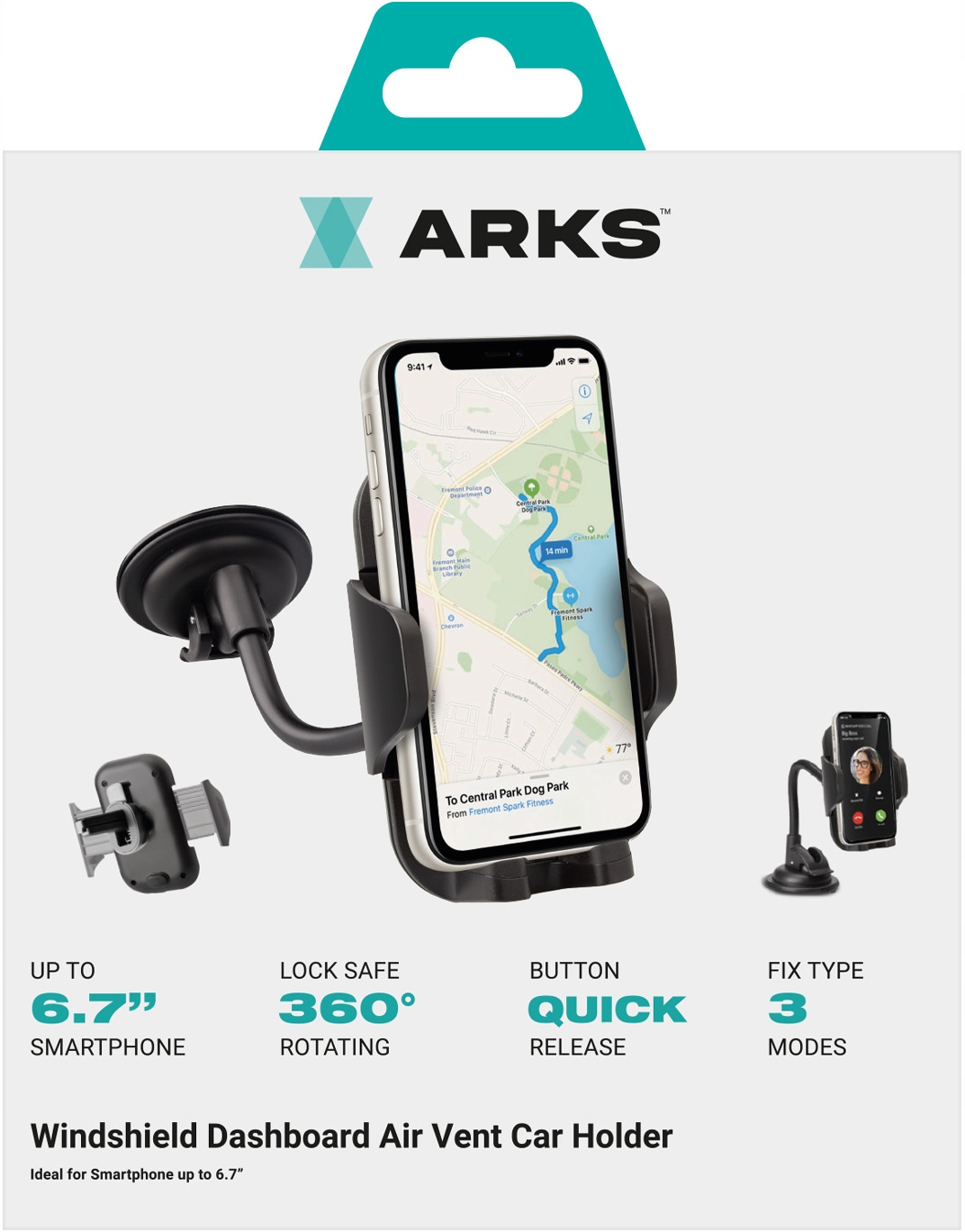 

Uchwyt na telefon Arks AR0UCH20WCLIP Czarny