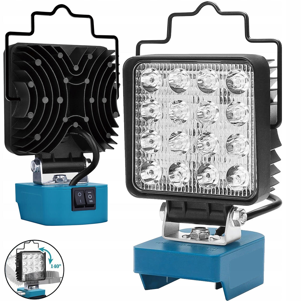 LAMPA DO MAKITA 18V halogen LAMPKA ROBOCZA LATARKA + 2X USB 25LED 48W