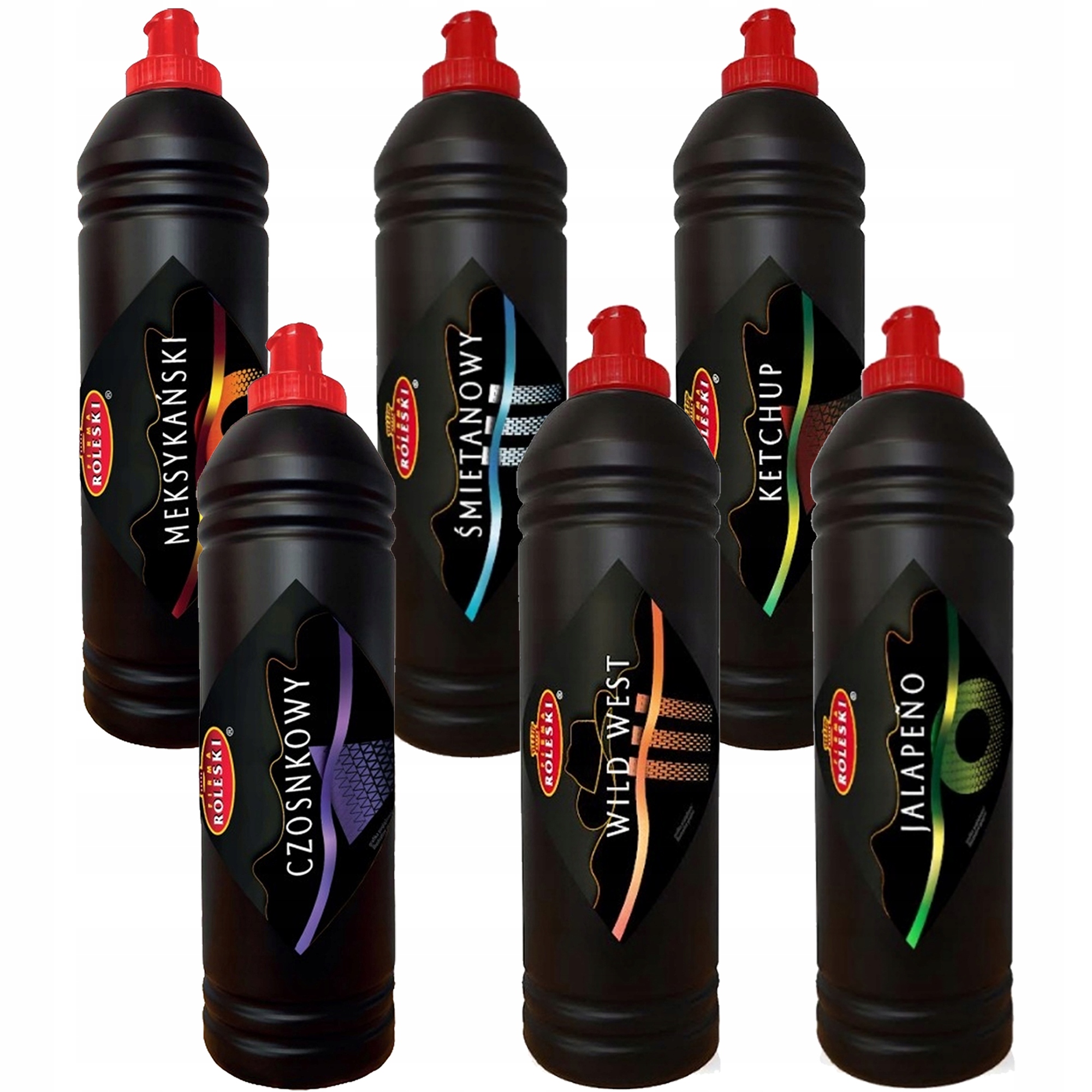 Roleski zestaw MIX Sosów Premium ketchup czosnkowy śmietanowy jalapeno 1lx6