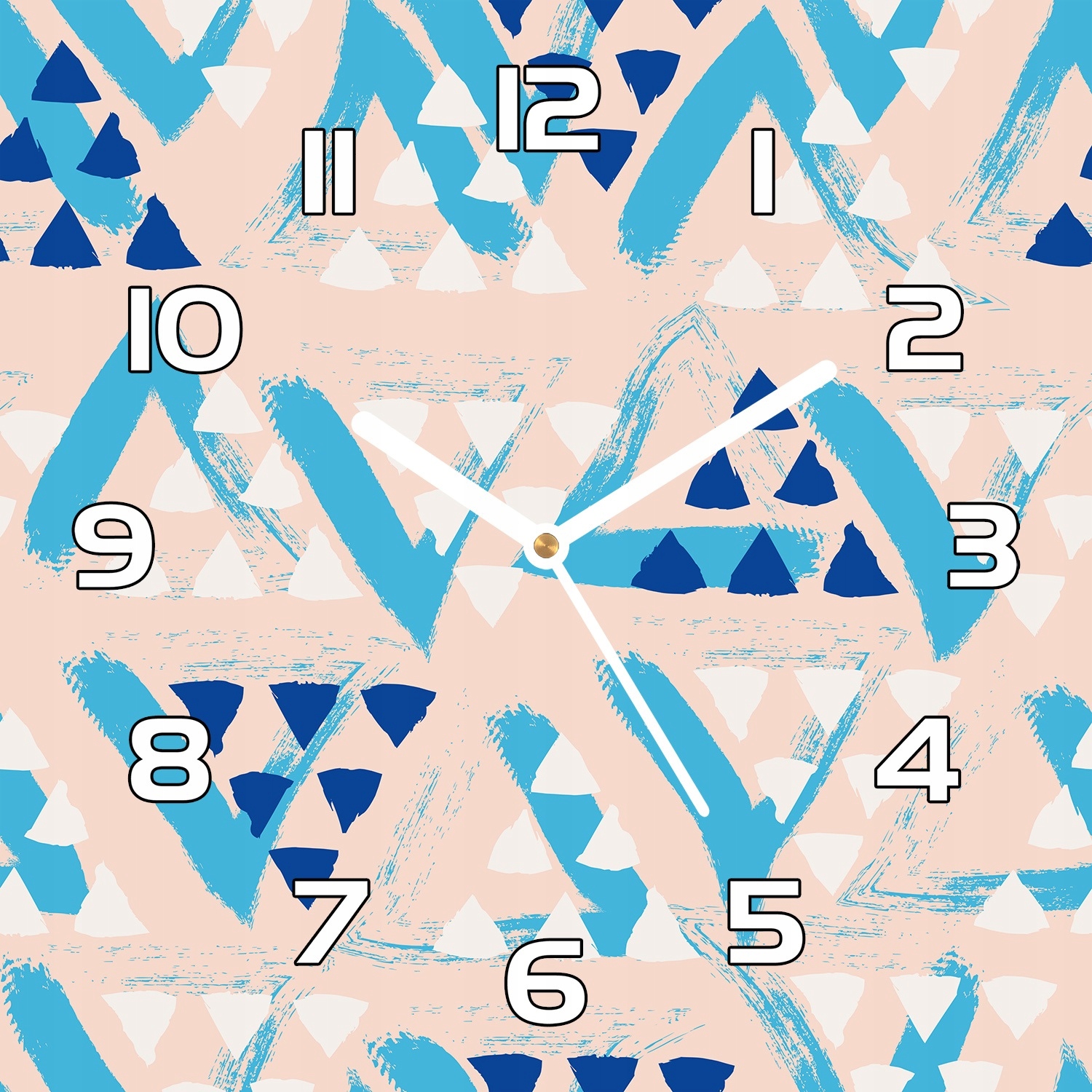 

Zegar szklany Ręcznie malowane trójkąty 30x30 cm