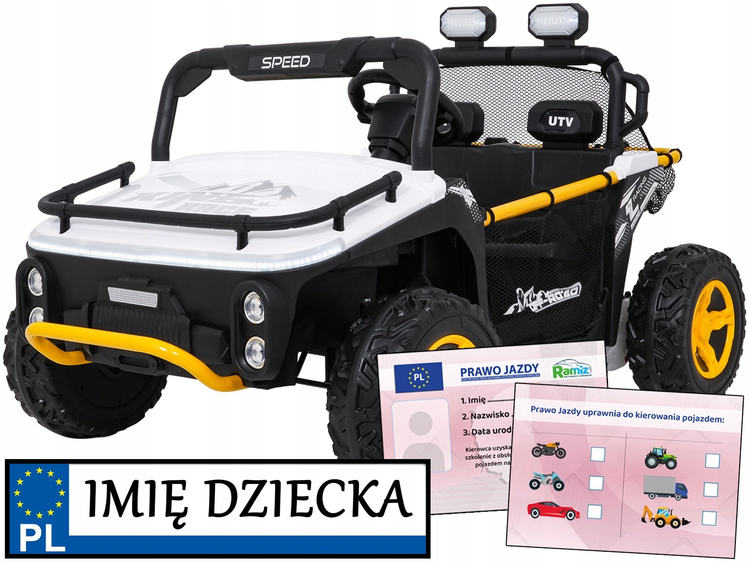 mocne dwuosobowe auto na akumulator Buggy Utv Speed piankowe koła pilot