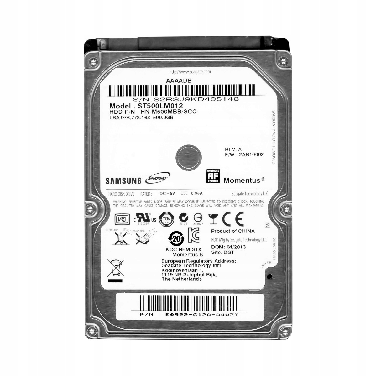 Samsung SpinPoint 500GB Sata II 5.4K 8MB 2.5'' ST500LM012